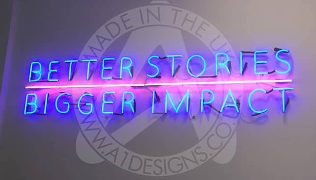 better stories neon sign for office