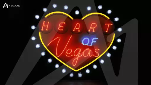Heart of Vegas - Light Bulb Sign