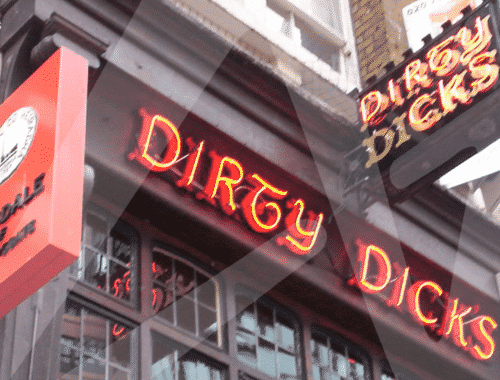 Dirty Dicks vintage Neon Sign