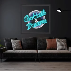 CocktailsandDreams-LIGHT-BLUE Infinity Mirror
