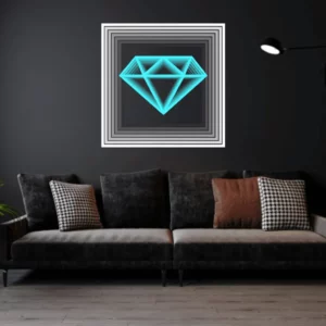 Diamond-LIGHT-BLUE Infinity Mirror
