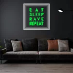 Eat-Sleep-Rave-Repeat-GREEN Infinity Mirror