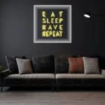 Eat-Sleep-Rave-Repeat-LEMON-YELLOW Infinity Mirror