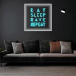 Eat-Sleep-Rave-Repeat-LIGHT-BLUE Infinity Mirror