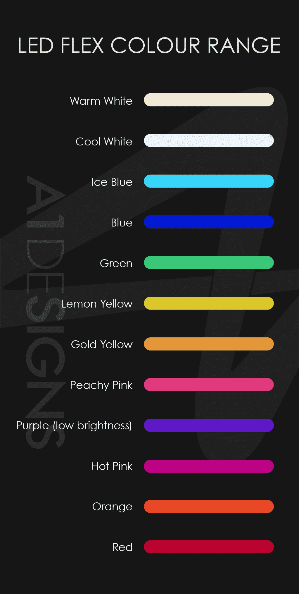 LED Flex Neon Colour Range