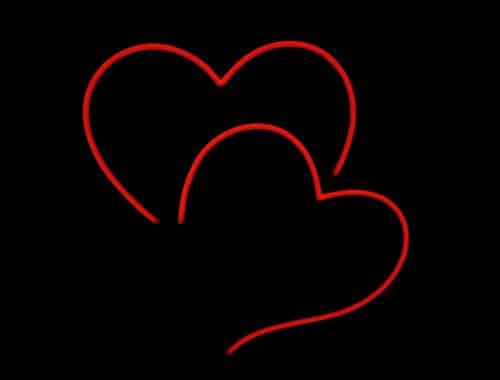 Two Hearts LED Flex Neon Sign