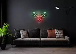 Christmas Holly LED Flex Neon Sign