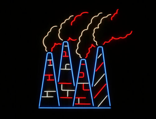 Birmingham Smoke Stacks Neon Art